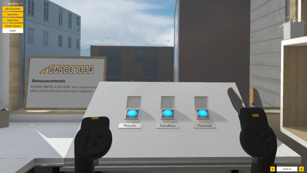 gadgeteer player profile desktop ui switch