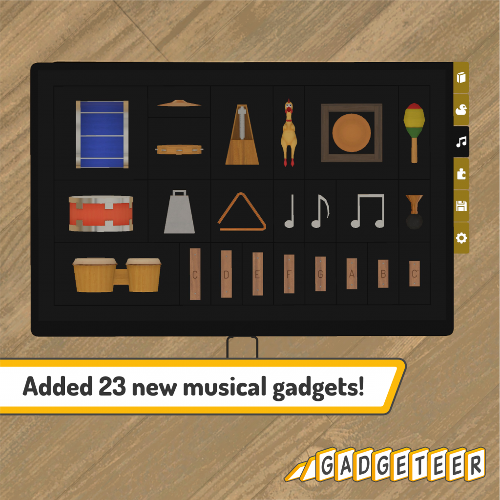Gadgeteer vr STEM game - 23 new gadgets